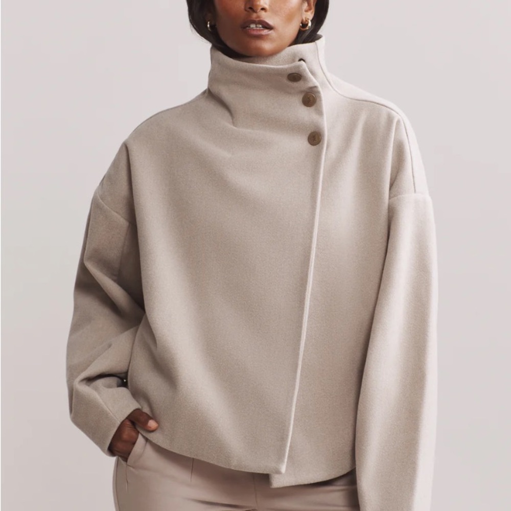 Rhone Cocoon Croo Jacket Taupe Heather Size XS NWT